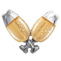 Double Champagne Glass Supershape Foil Balloon