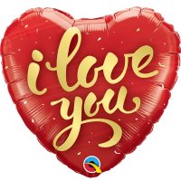 I Love You Rose Gold Script 18" Foil Balloon