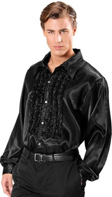 Satin Ruffled 70's Shirt Costume