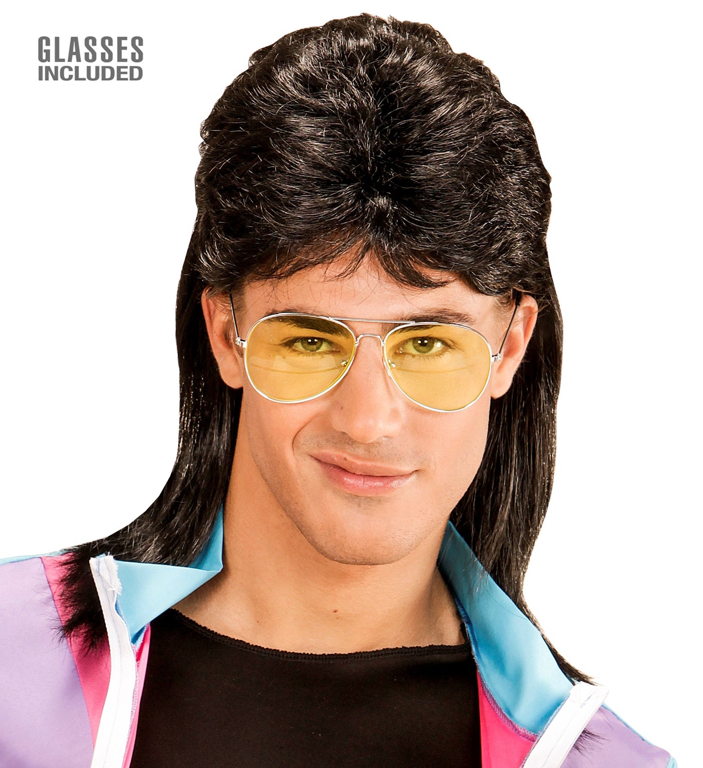 80's Mullet Wig and Glasses