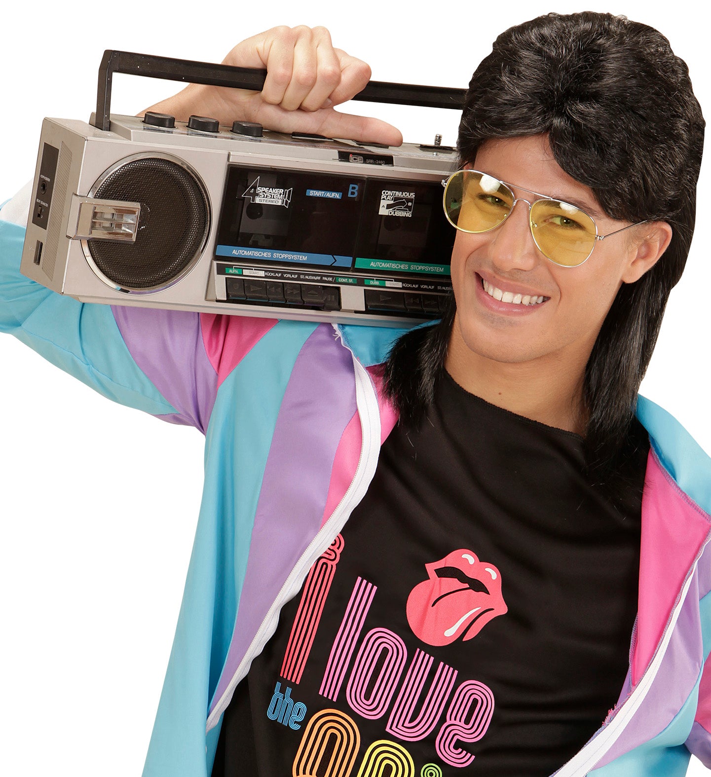 80's Mullet Wig and Glasses