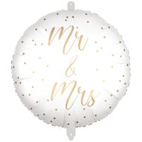 Mr & Mrs Gold Dots 18" Foil Balloon