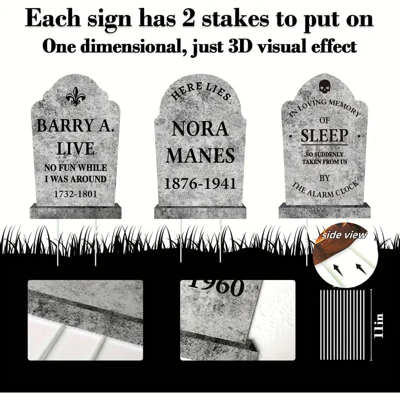 🌟New🌟 Plastic Gravestone/ Tombstone Medium Comical