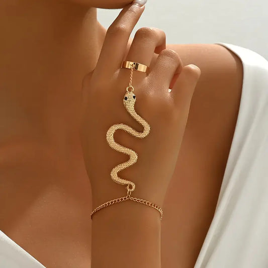 New Snake Finger Ring and Bracelet Gold