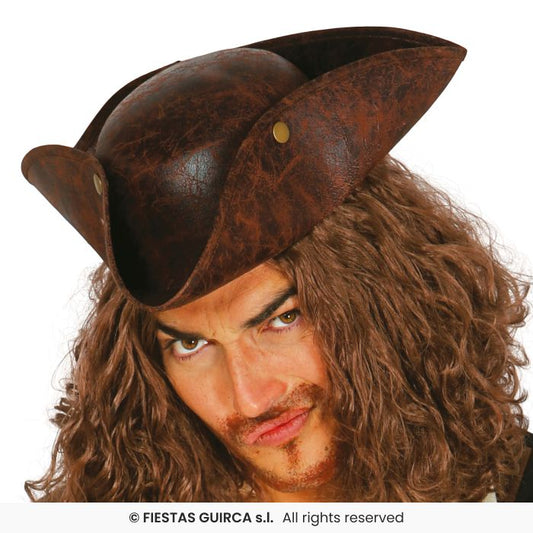 Pirate Hat Tricorn Brown