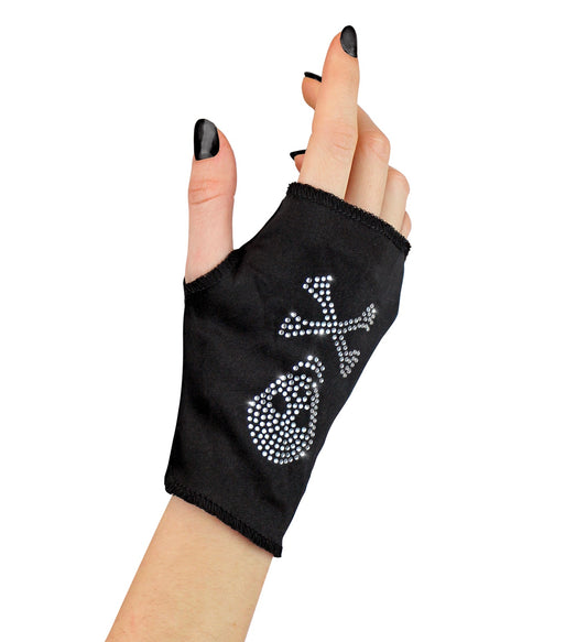 Strass Skull Punk Glove
