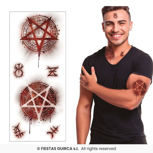 🌟New🌟 Satanic Wound Temporary Tattoos