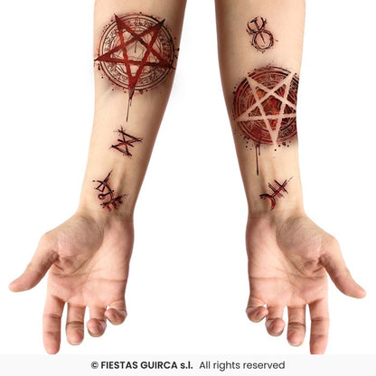 🌟New🌟 Satanic Wound Temporary Tattoos