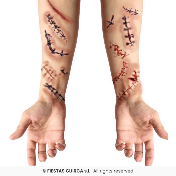 🌟New🌟 Stitches Wound Temporary Tattoos