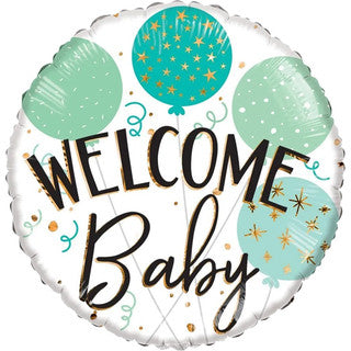 Welcome Baby Mint Balloons 18" Foil Balloon
