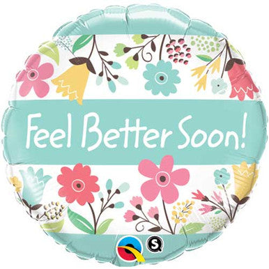 Feel Better Soon Floral 18" Foil Balloon