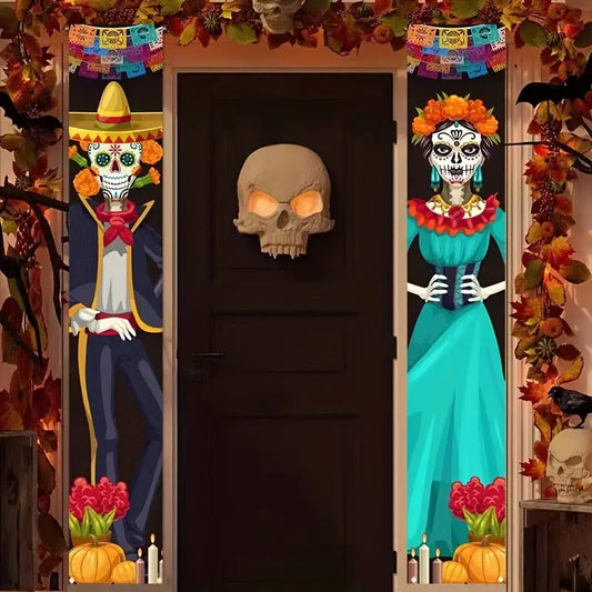 Pair of Day of the Dead Porch Banners