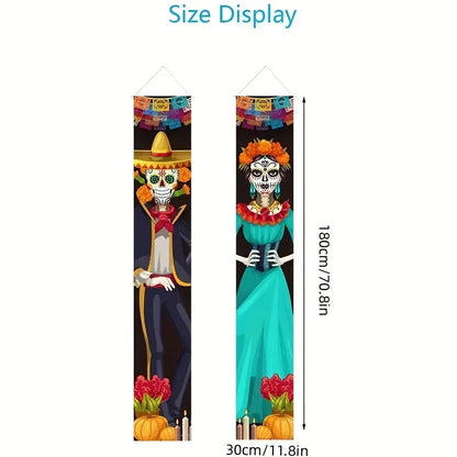 Pair of Day of the Dead Porch Banners