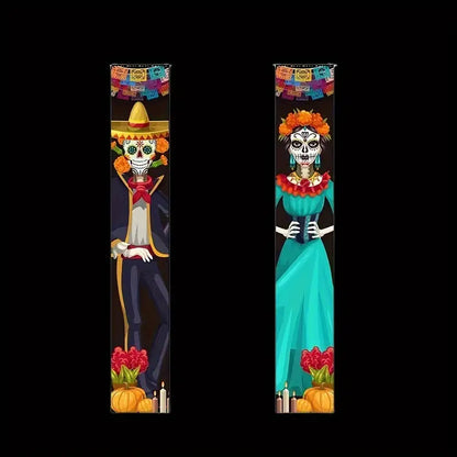 Pair of Day of the Dead Porch Banners