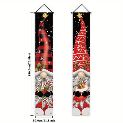 Pair of Red Gonk Porch Banners