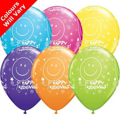 Happy Retirement Smiles 11" Latex Balloons 6 Pack