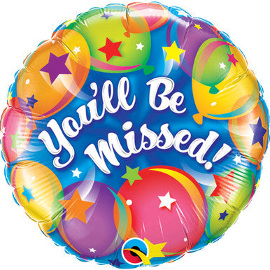 You'll Be Missed Bright 18" Foil Balloon