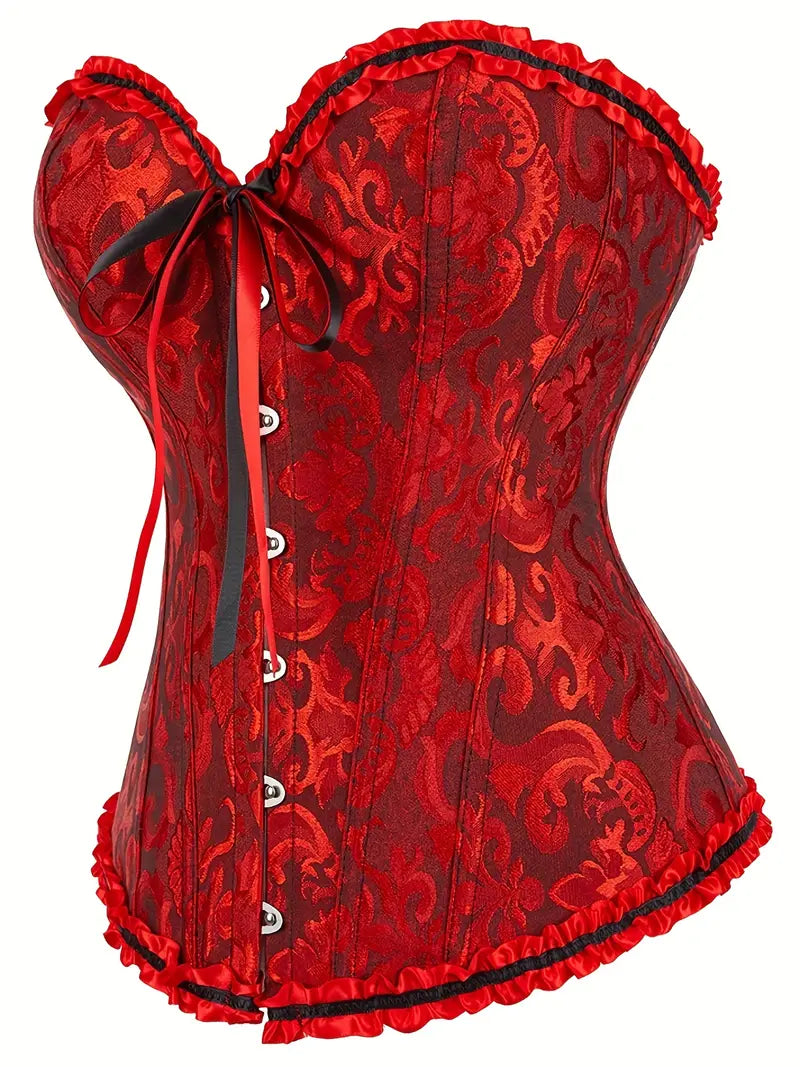 Red/ Black Deluxe Lace Up Corset