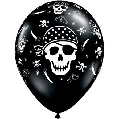 Pirate Skull 11'' Latex Balloons 50/ 25 Pack (Also availabe in singles)
