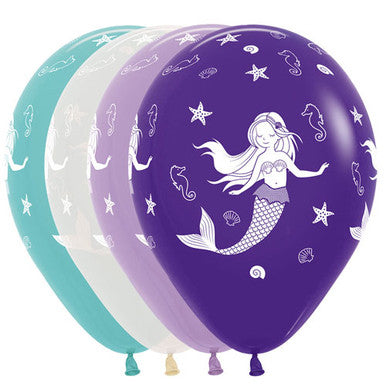 Mermaid Latex Balloons - 25 Pack (Available in Singles)