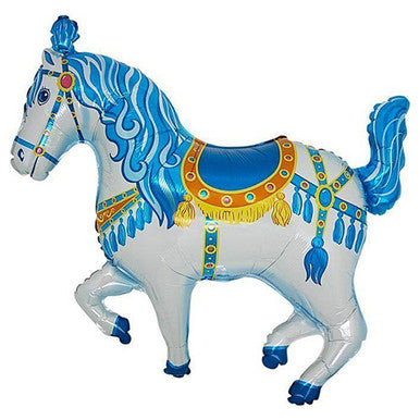 Circus Horse Blue Supershape Foil Balloon