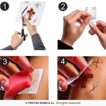 🌟New🌟 Possessed Help Me! Wound Temporary Tattoos