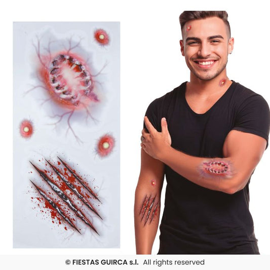🌟New🌟 Bite Wound Temporary Tattoos