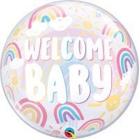Welcome Baby Rainbow Bubble Foil Balloon