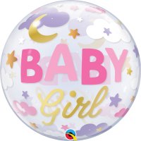 Baby Girl/ Boy Moon and Stars Bubble Foil Balloon