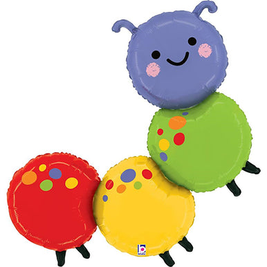 Rainbow Caterpillar Supershape Foil Balloon