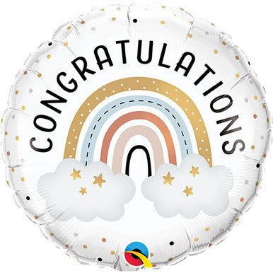 Congratulations Boho Rainbow 18" Foil Balloon