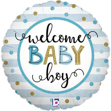 Welcome Baby Girl/ Boy Modern Dots 18" Foil Balloon