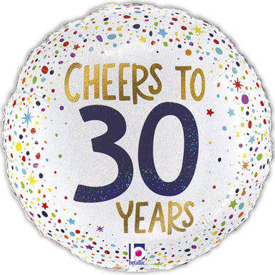Cheers to 30 Years 18" Foil Balloon
