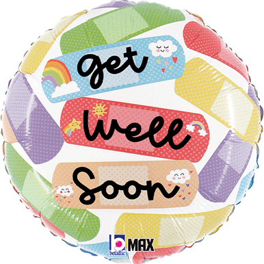 Get Well Soon Coloured Plasters 18" Foil Balloon