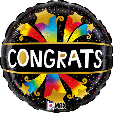 Congrats Star Burst 18" Foil Balloon