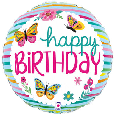 Birthday Butterflies 18" Foil Balloon
