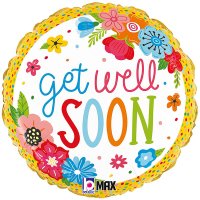 Get Well Soon Flowers 18" Foil Balloon