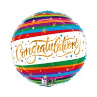 Congratulations Bright Stripes 18" Foil Balloon