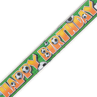 Happy Birthday Football Green Banner