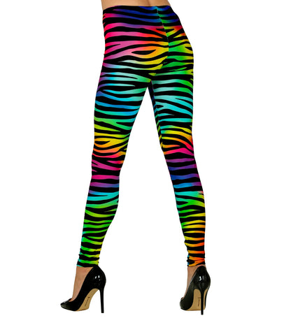80's Neon Zebra Leggings