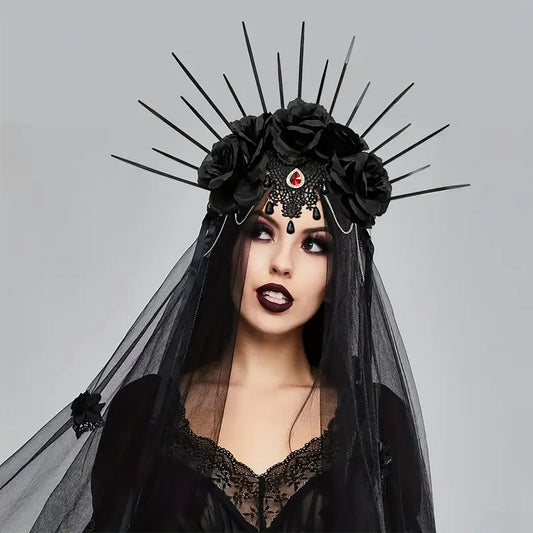 🌟New🌟 Aztec Queen Headpiece with Roses and Jewel
