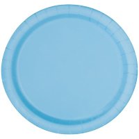 Power Pale Blue Paper Plates - 16pkt