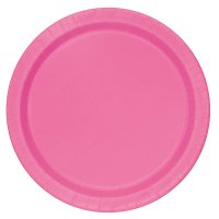 Hot Pink Paper Plates - 16pkt
