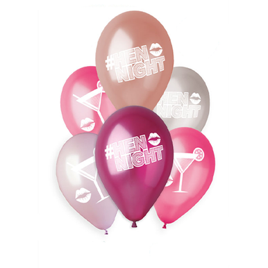 Hen Night 11" Latex Balloons 6 Pack