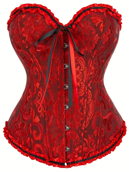 Red/ Black Deluxe Lace Up Corset