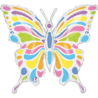 Holographic Butterfly Supershape Foil Balloon
