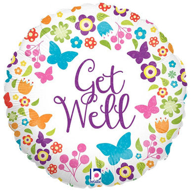 Get Well Butterflies 18" Foil Balloon