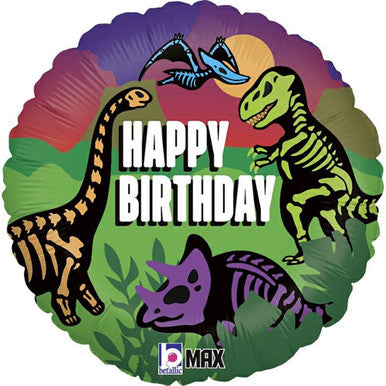 Birthday Jurassic Fossil Dinosaur 18" Foil Balloon