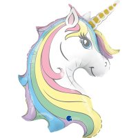 Unicorn Macaron Head Supershape Foil Balloon