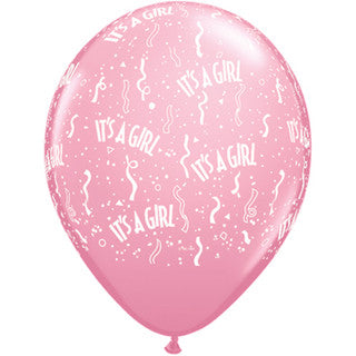 It's a Girl 11" Latex Balloons 50 Pack (also available in singles)